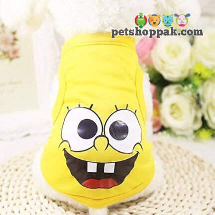 Cartoon yellow spongbob pet summer shirt