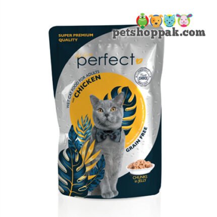 Perfect wet cat chunk with chicken in jelly pouch