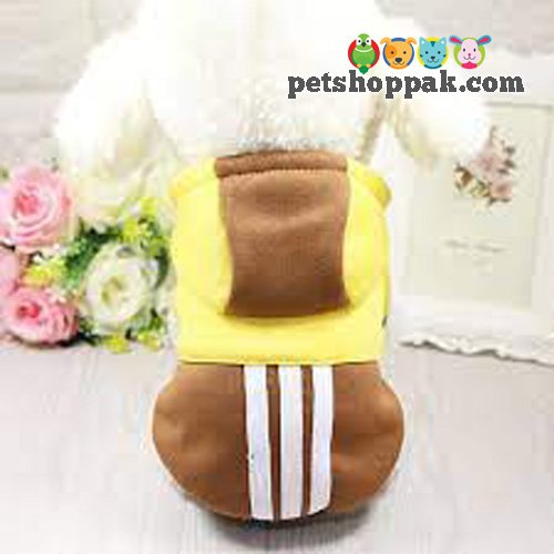 Yellow brown stripes warm winter pet hoodie Yellow brown stripes warm winter pet hoodie